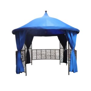 GAZEBO W/CURTAIN IRON FRAME + RATTAN GAZEBO W/CURTAIN IRON FRAME + RATTAN
